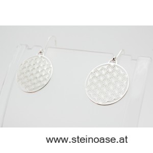 Ohrschmuck 'Lebensblume' Edelstahl versilbert